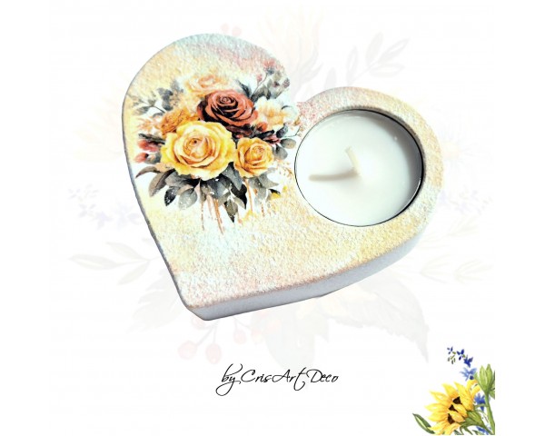 Suport decorativ pentru lumanare - buchet de trandafiri 114005